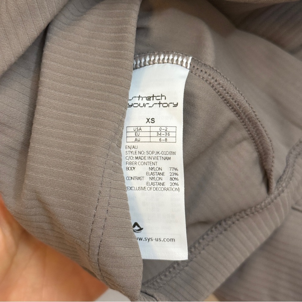 Taupe Long Sleeve Zip-Up Corset Jacket XS NWOT - Picture 6 of 7